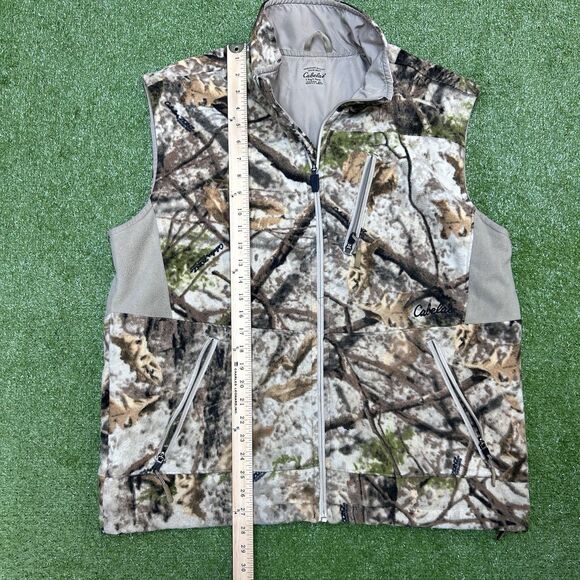 Cabela’s Full Zip Camouflage Fleece Vest Mens Size Large - Picture 9 of 10